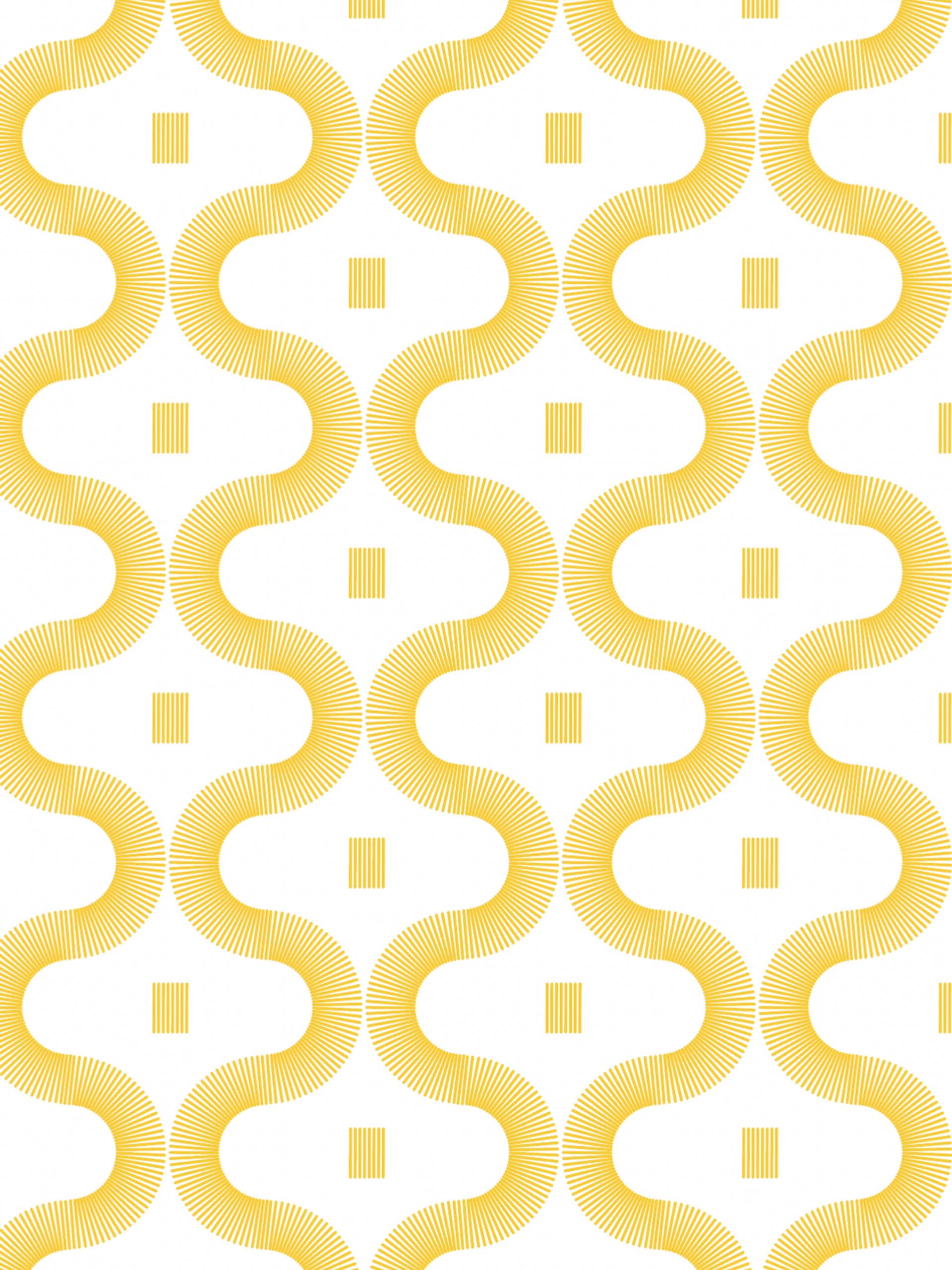 Elegant Curves Wallpaper Yellow Pattern
