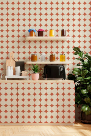 N°622 :  Cercles Rétro - beige - cuisine.