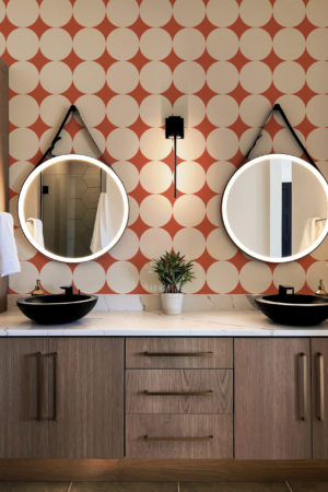 N°622 :  Cercles Rétro - beige - salle de bain.