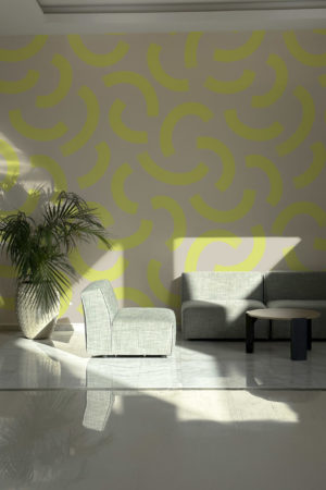 N°629 :  Danse des Courbes  - jaune - salon.