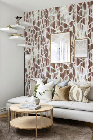 Nº631 : Papier Peint - Tracé Vibrant - marron - salon