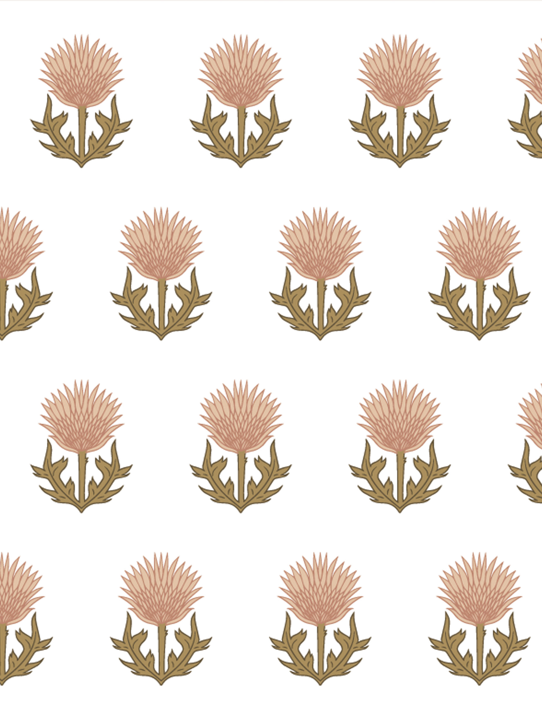 N°633 : Gravure Florale - peach fuzz - motif