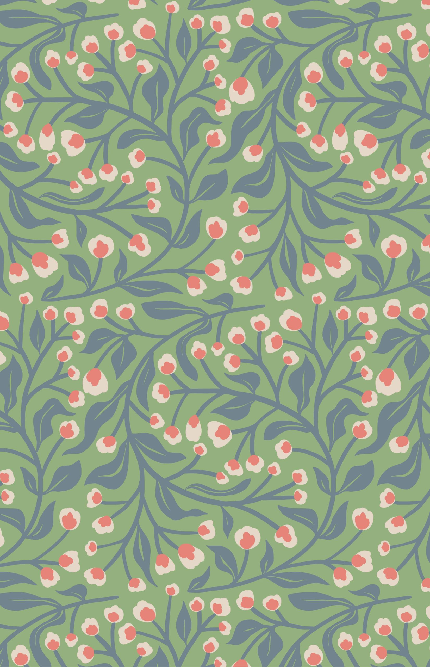 N°636 : Tree structure - green - zoom pattern