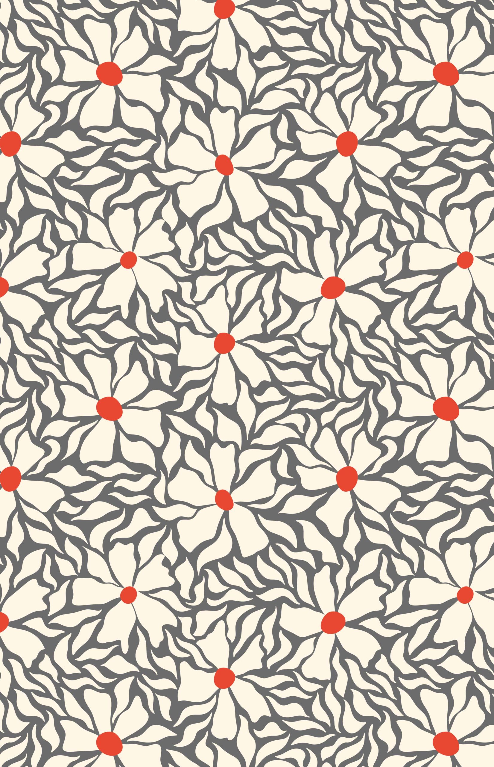 N°637 : Botanical Mosaic - grey - pattern