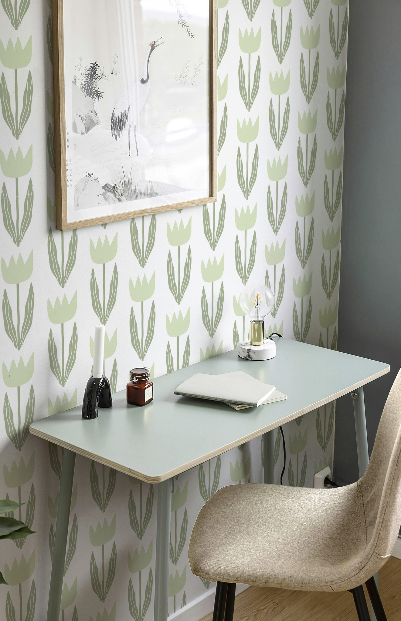 N°640 : Wild Tulips - green - office