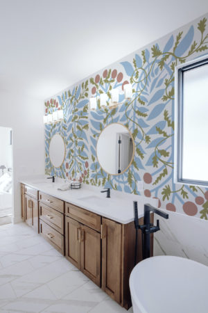 N°641 :  Évasion Végétale - bleu clair - salle de bain.