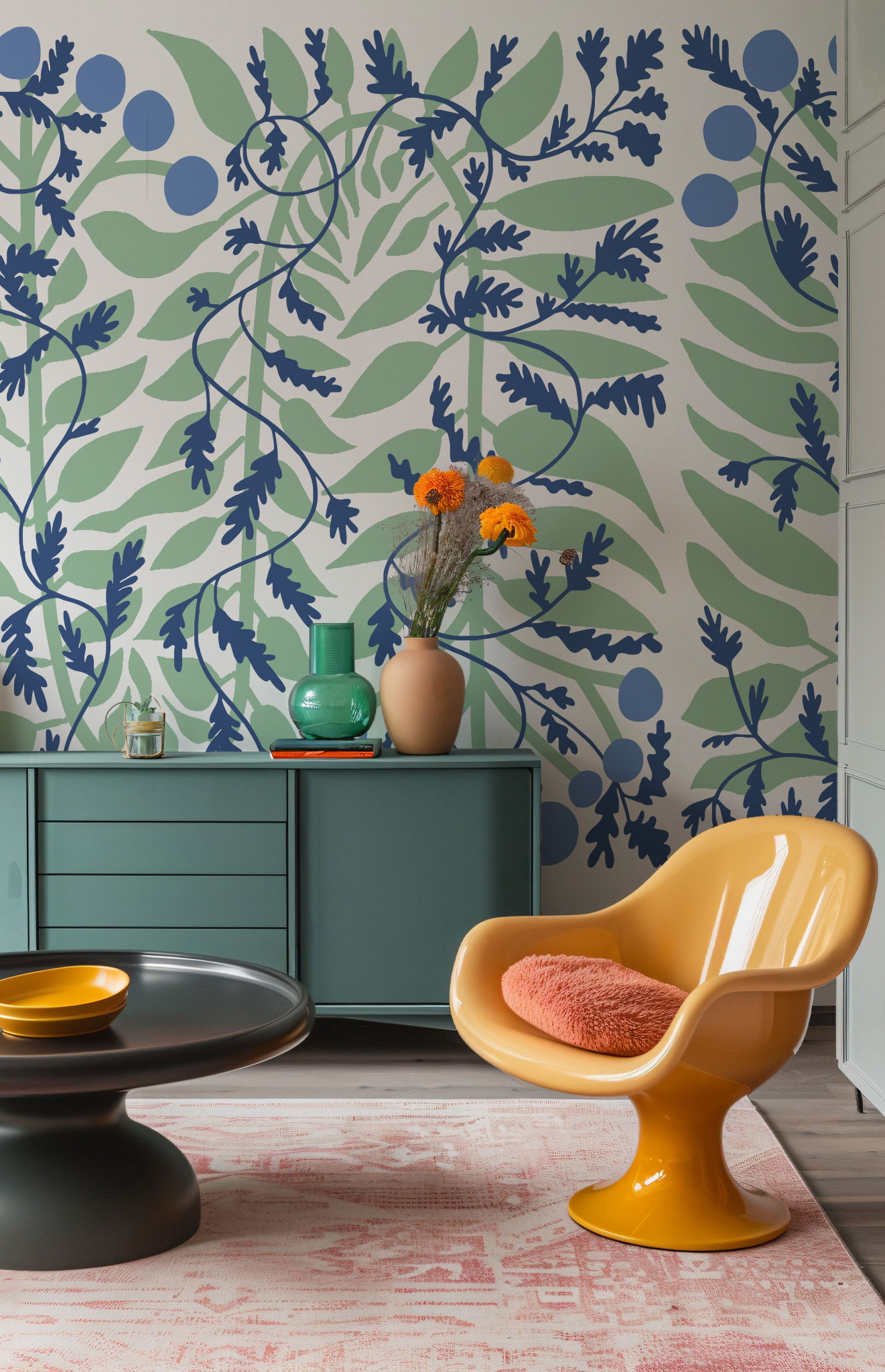 N°641 : Vegetal Escape - Green - Salon.