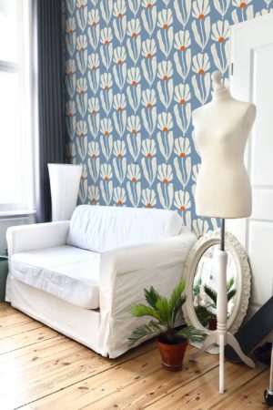 N°634 : Bloom Rétro - bleu - salon