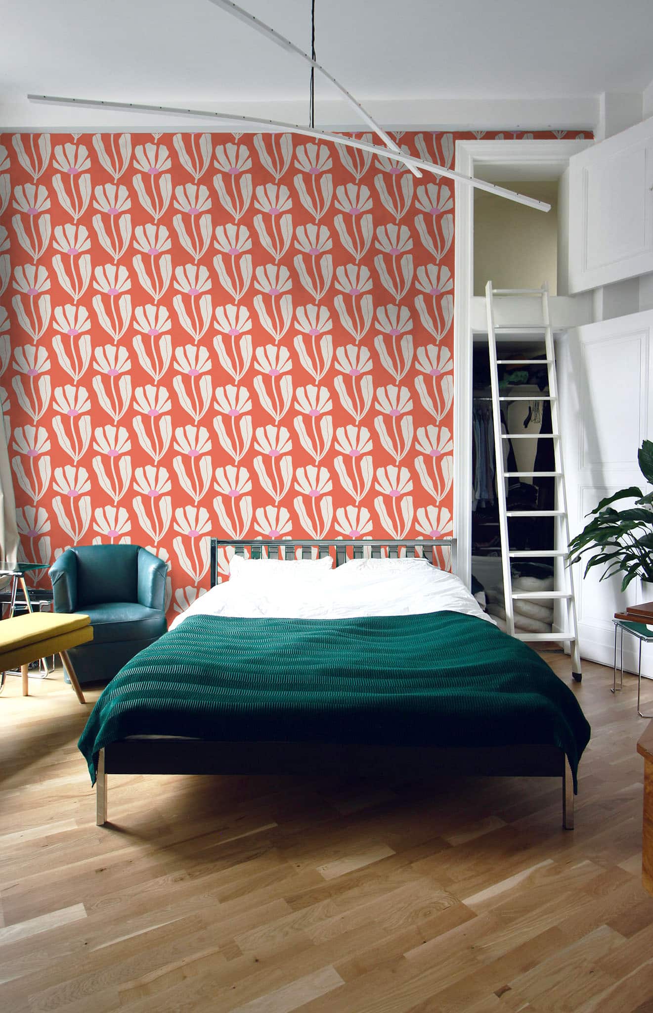 N°634 : Bloom Retro - red - bedroom