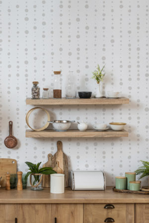 N°638 : Rain of Pearls - grey - kitchen.