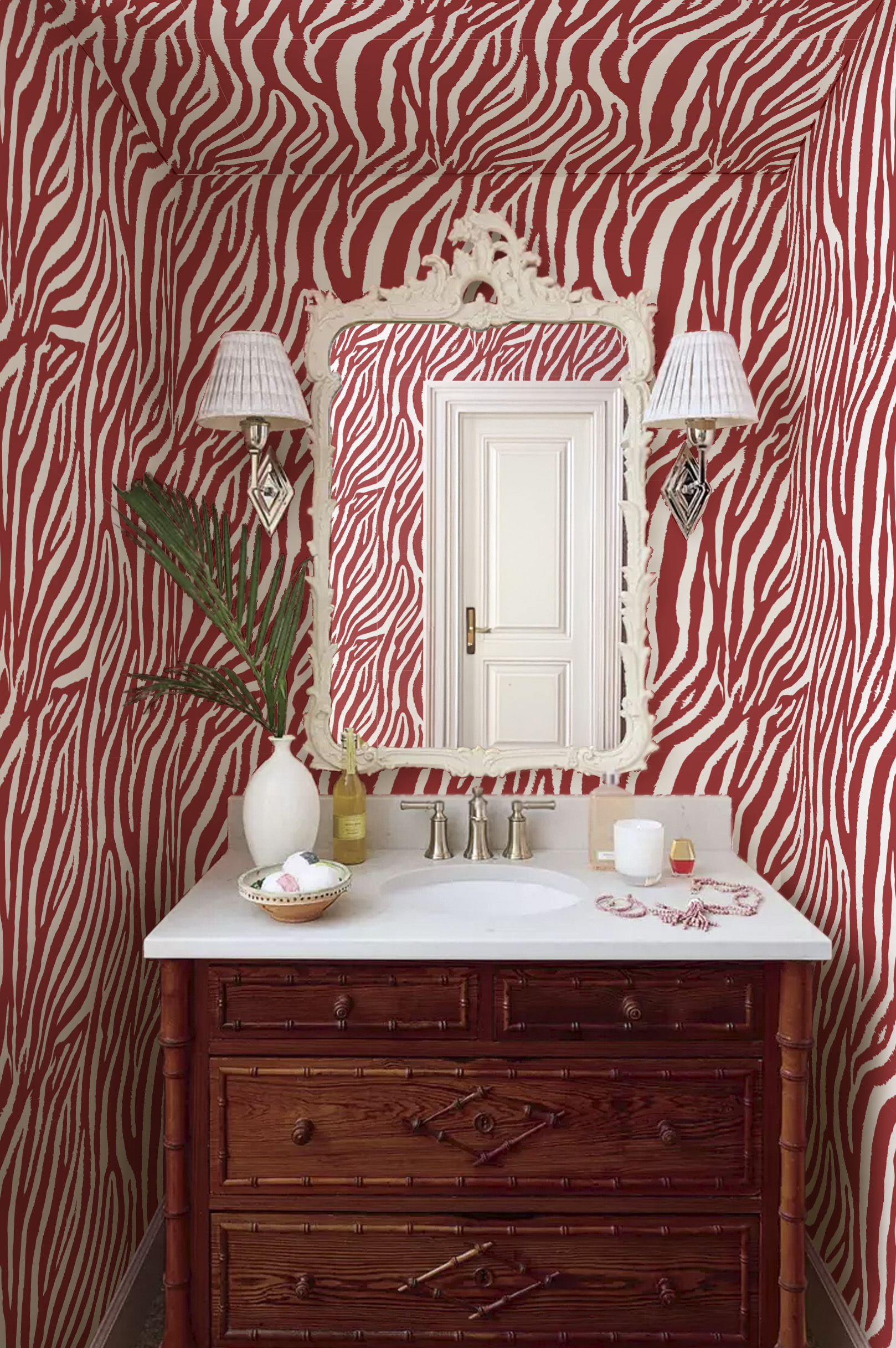 N°645 : Safari - red - bathroom.