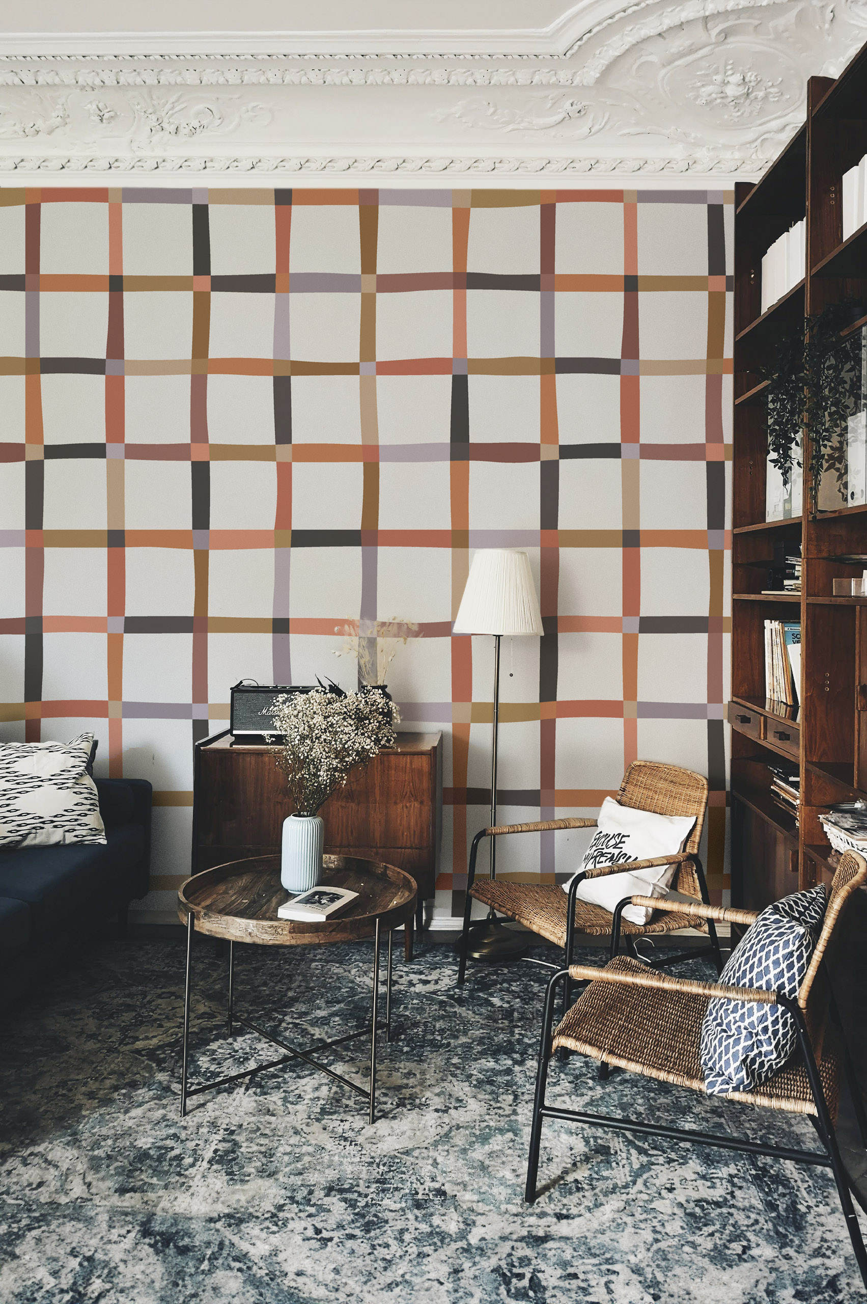 Nº649 : Pop Patchwork - terracota - salón N°649 : Pop Patchwork - terracota - salón