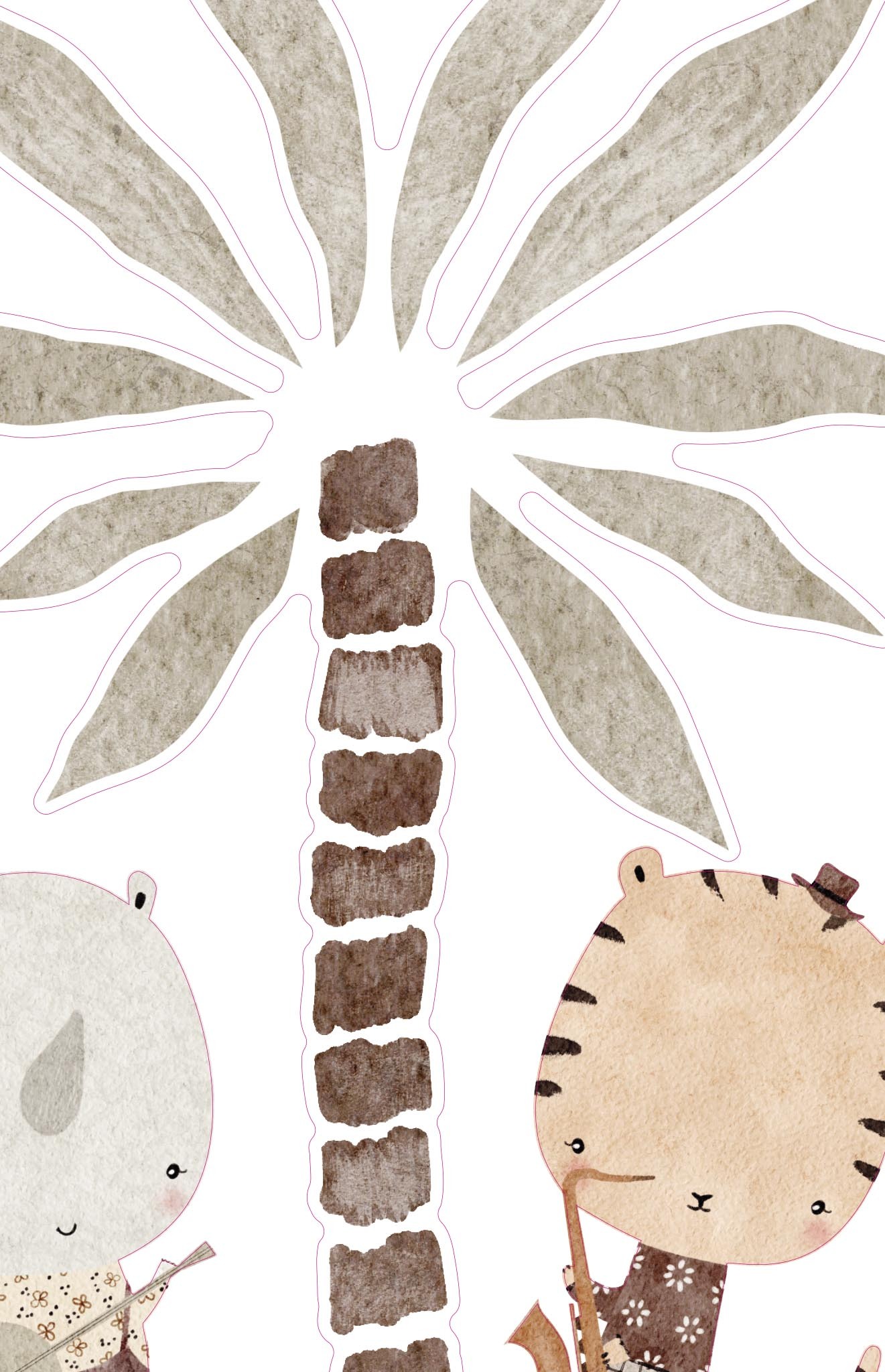 Stickers Muraux Orchestre Animalier motif zoom