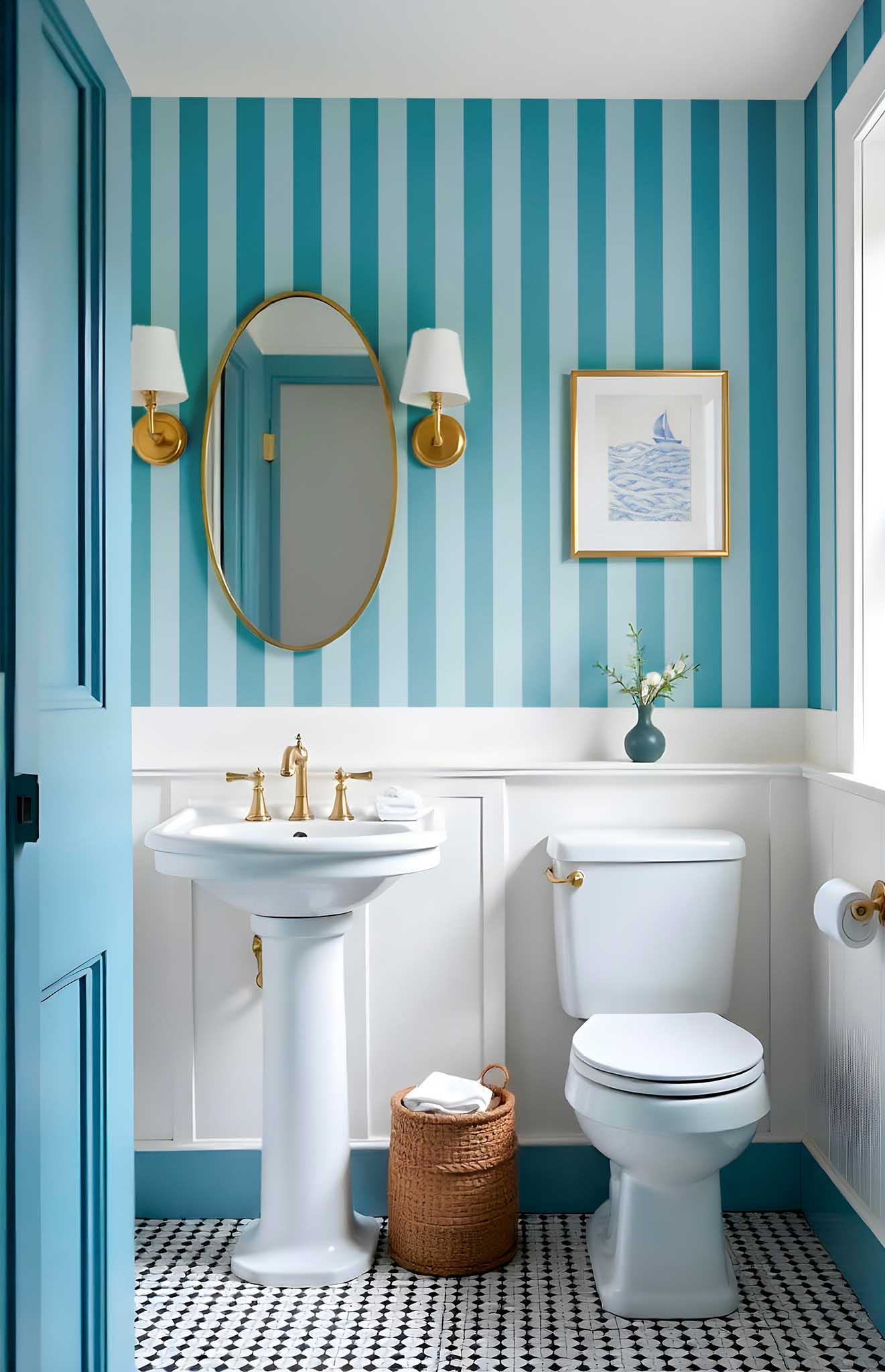 N708 Blue Copia Bathroom