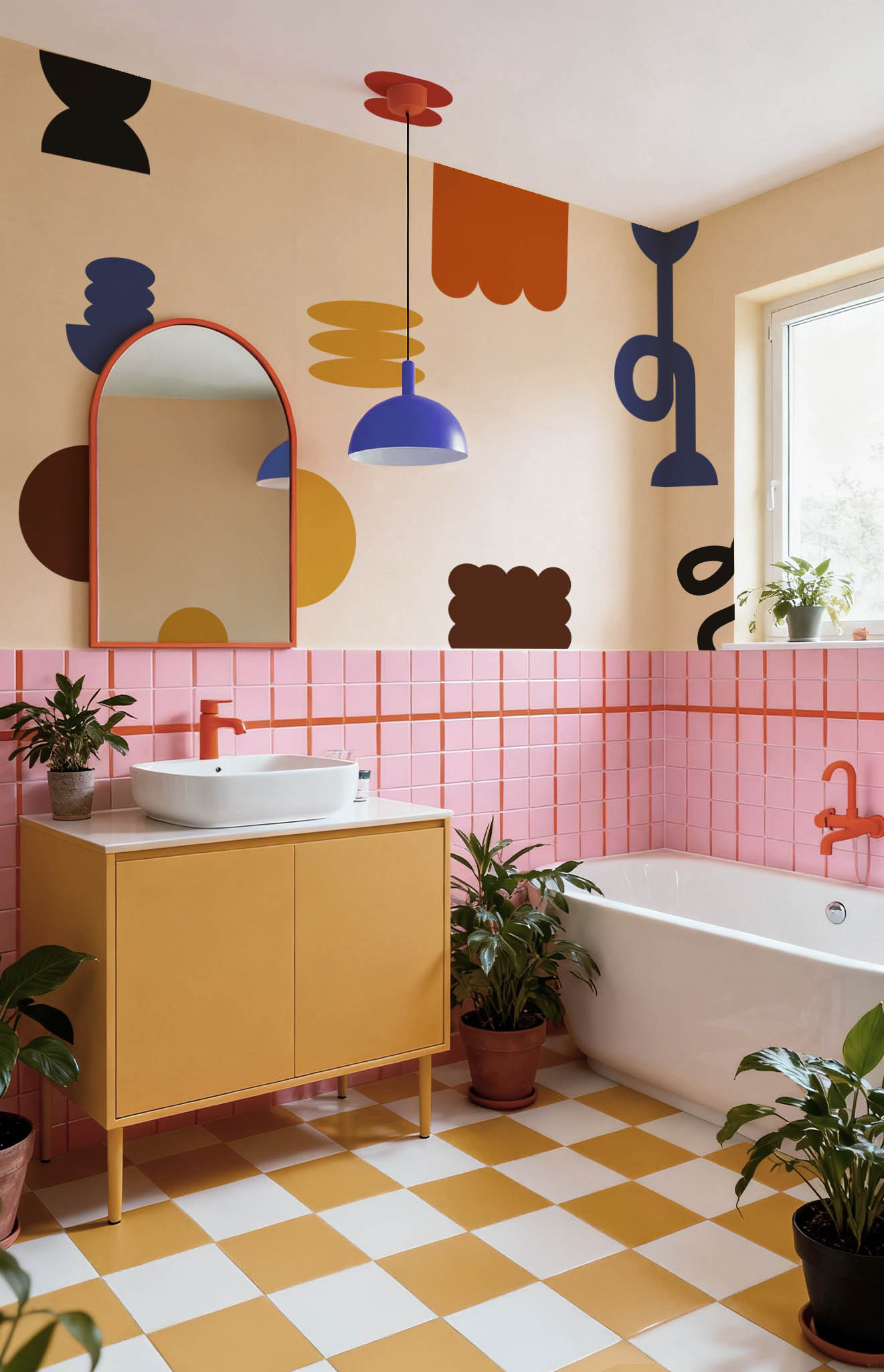 stickers géométriques salle de bain stickers geometriques