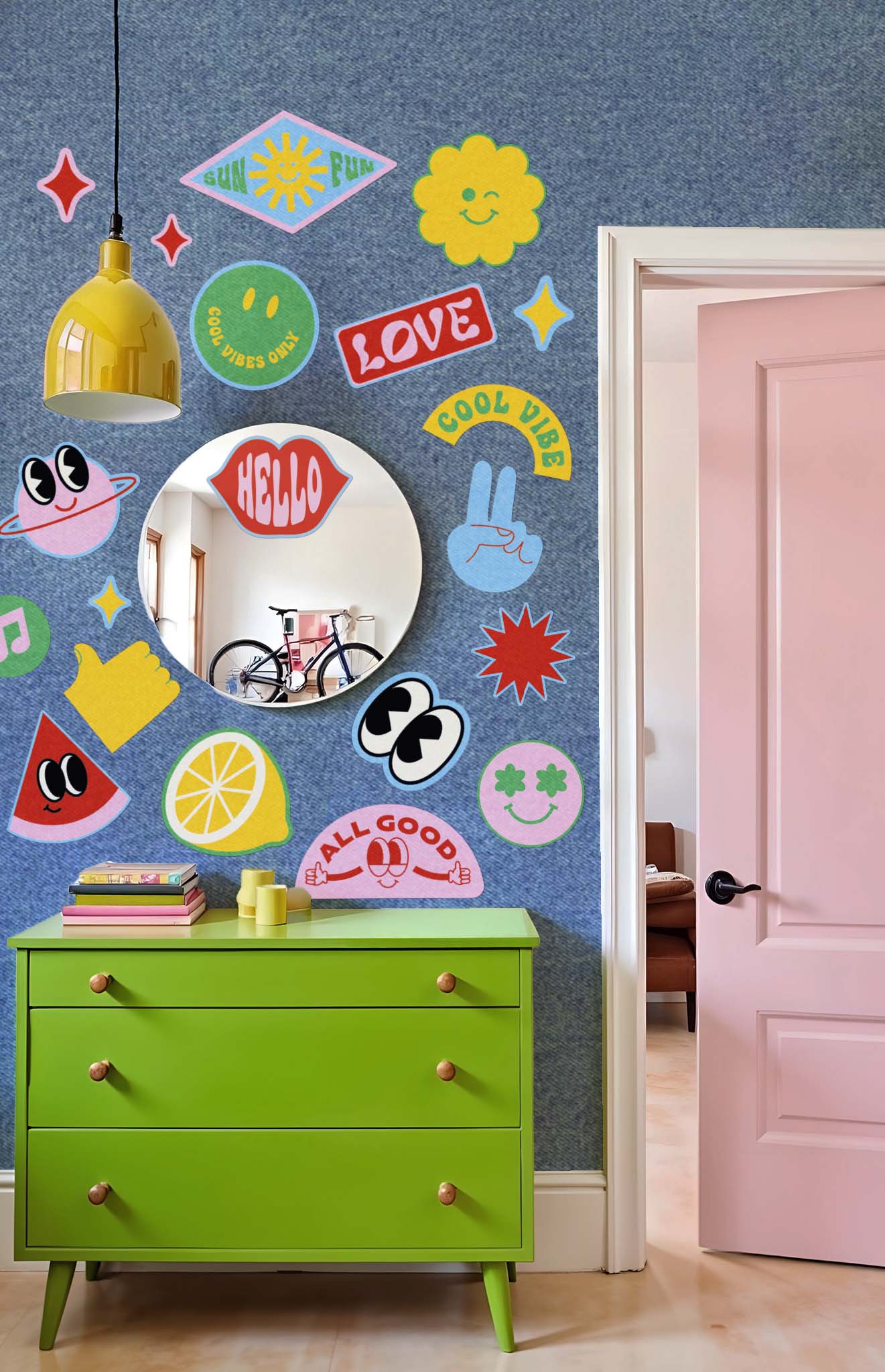 stickers muraux retro couloir stickers cartoon